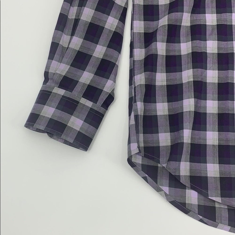 Peter Millar Large Checker Print Button Down Purp… - image 5